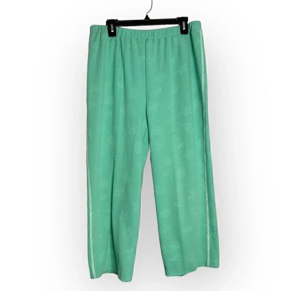 Rafael Sport Green elastic waistband track pants Size large womens bright/pastel